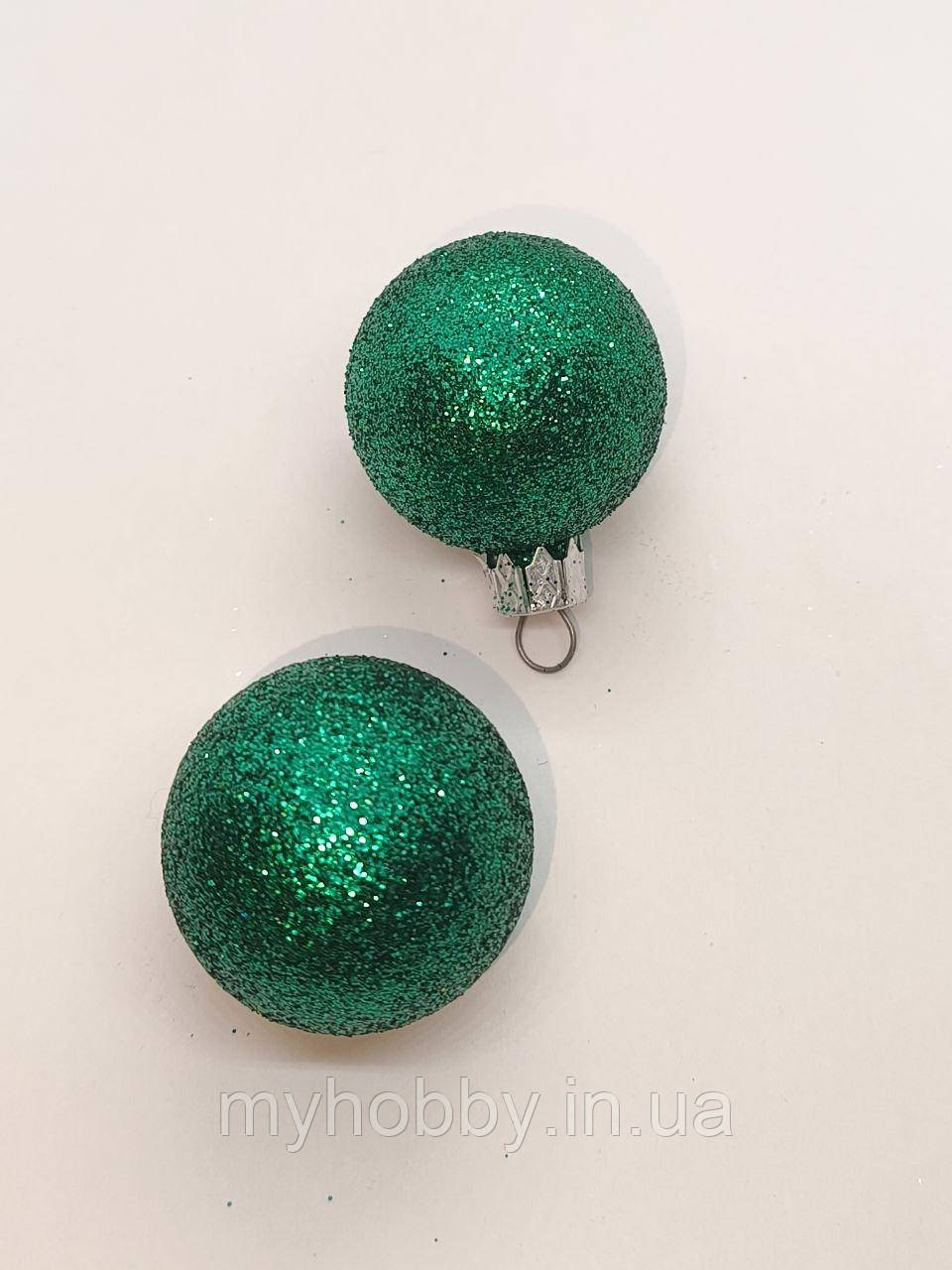 Кульки блискучі смарагдові 4см -2шт, фото 1