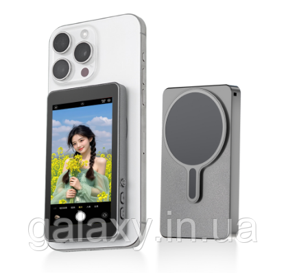 Додатковий екран камери для смартфона с MagSafe дублюючий дисплей 2000mAh Bluetooth Magnetic selfie screen, фото 1