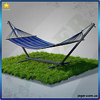 JG Стійка для гамака Pro Line WCG з гамаком RIO синій двомісний XXL 200х150 для дачі та відпочинку комфор Prime/X