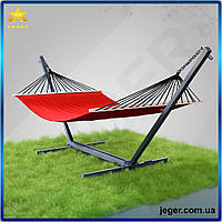 JG Стійка для гамака Pro Line WCG і гамак WISH червоний XXL 200х150 для дачі та відпочинку двомісний комфо Prime/X