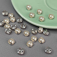 6 мм - Напівбусини в оправі, пришивні - 10г айворі