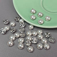 7 мм - Напівбусини в оправі, пришивні - 10г білий