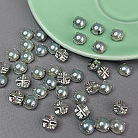 7 мм - Напівбусини в оправі, пришивні - 10г блакитний