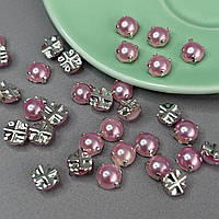 7 мм - Напівбусини в оправі, пришивні - 10г рожевий