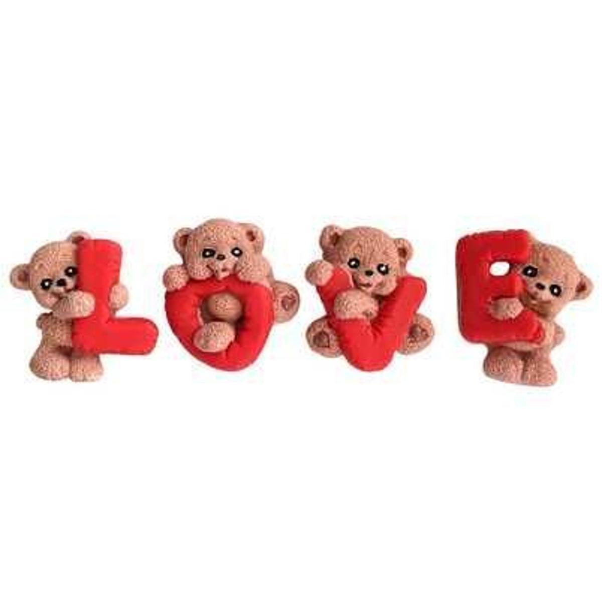 Набір кондитерських прикрас "Ведмедики LOVE, фото 1