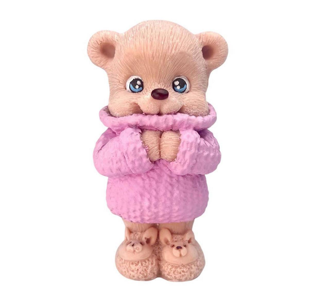 Кондитерська прикраса "Ведмедик коричневий в рожевій кофтині", фото 1