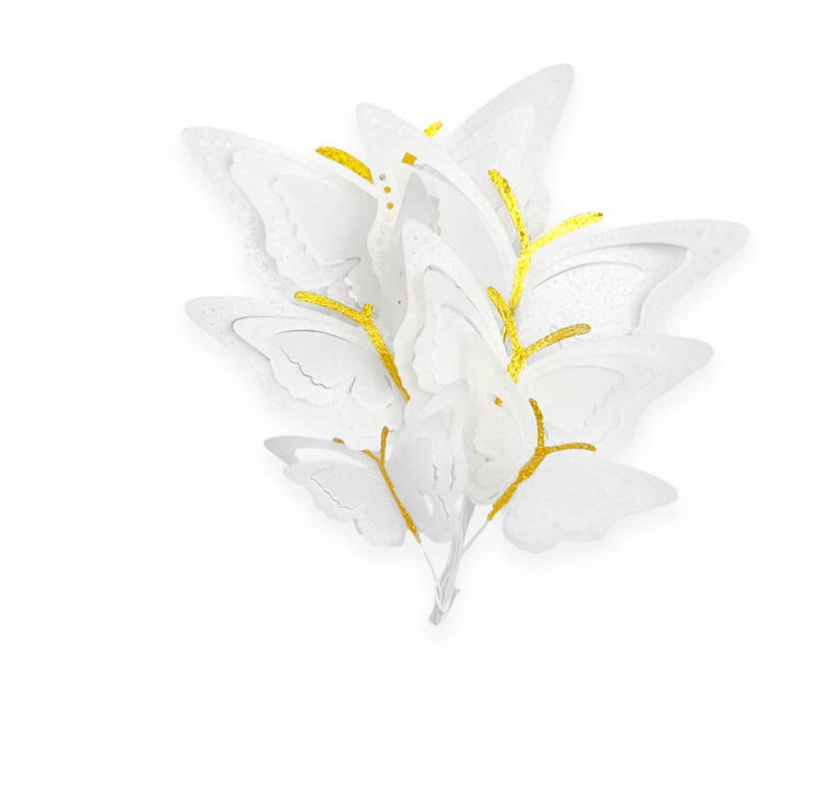 Вафельний декор "Метелики Преміум білі", фото 1