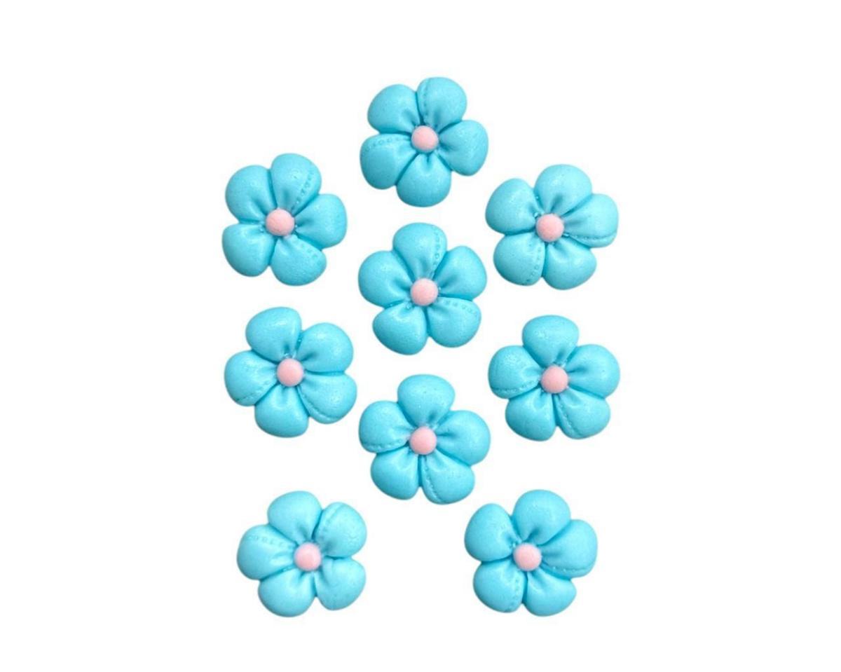Набір кондитерських цукрових прикрас "Шовкові квіти" блакитні, фото 1