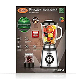 Блендер стаціонарний Bitek BT-2834 з кавомолкою неіржавка сталь 1.5 л чаша 2800 Вт Сірий, фото 8