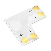 З'єднувач L для LED стрічки Lemanso 8мм 2pin без зажимів / LMA9426