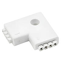 З'єднувач L для LED стрічки RGB Lemanso пластик два гнізда / LMA9436