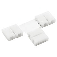 З'єднувач T для LED стрічки Lemanso 10мм 2pin (три затискачі)/ LMA9424