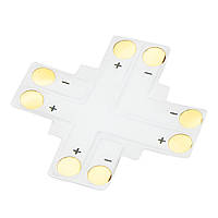 З'єднувач X для LED стрічки Lemanso 10мм 2pin без затискачів / LMA9431