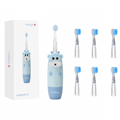 Дитяча зубна щітка MEDICA+ KidsBrush 2.0 Blue + Насадки (6 шт) (Japan)