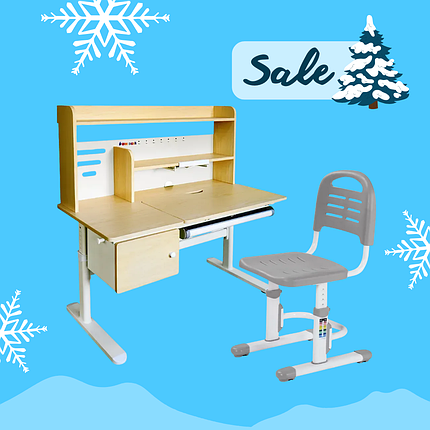 Дитячий стіл-трансформер Cubby Toru Grey + стілець FunDesk SST3L Grey, фото 1