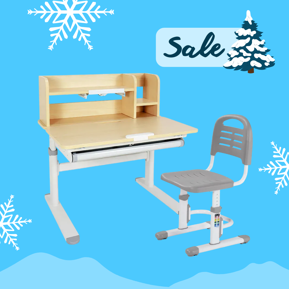 Дитячий стіл-трансформер FunDesk Invito Grey + дитячий стілець FunDesk SST3L Grey