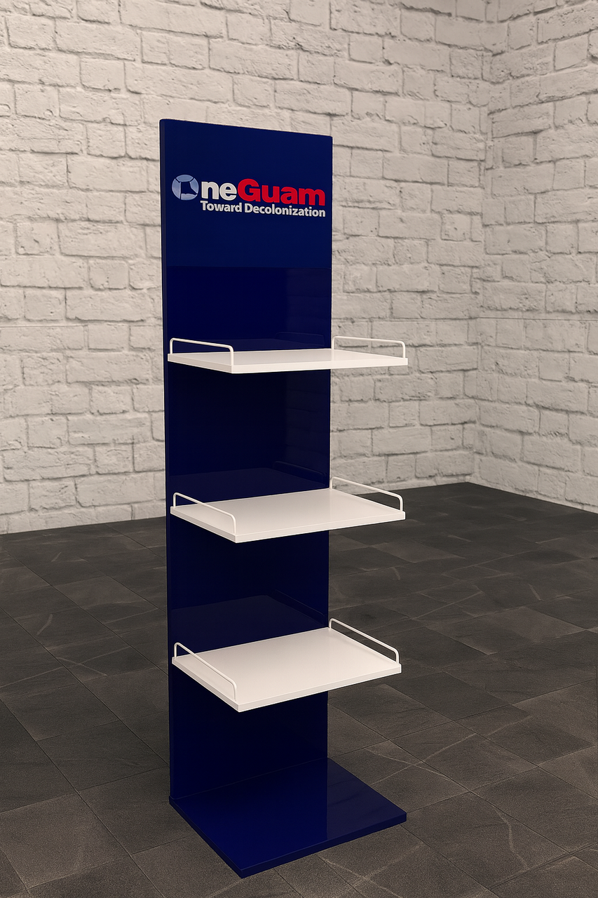 Торговельна POS-стійка OneGuam, 3 яруси, під замовлення оптом, фото 1