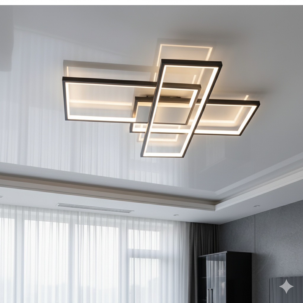 Люстра Геометрія Link 85W до 18 м² колір Білий + Чорний 10552, фото 1