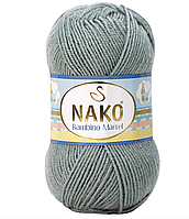 Nako BAMBINO MARVEL (Бамбiно марвел) № 6298/9028 сірий (Пряжа, нитки для в'язання)