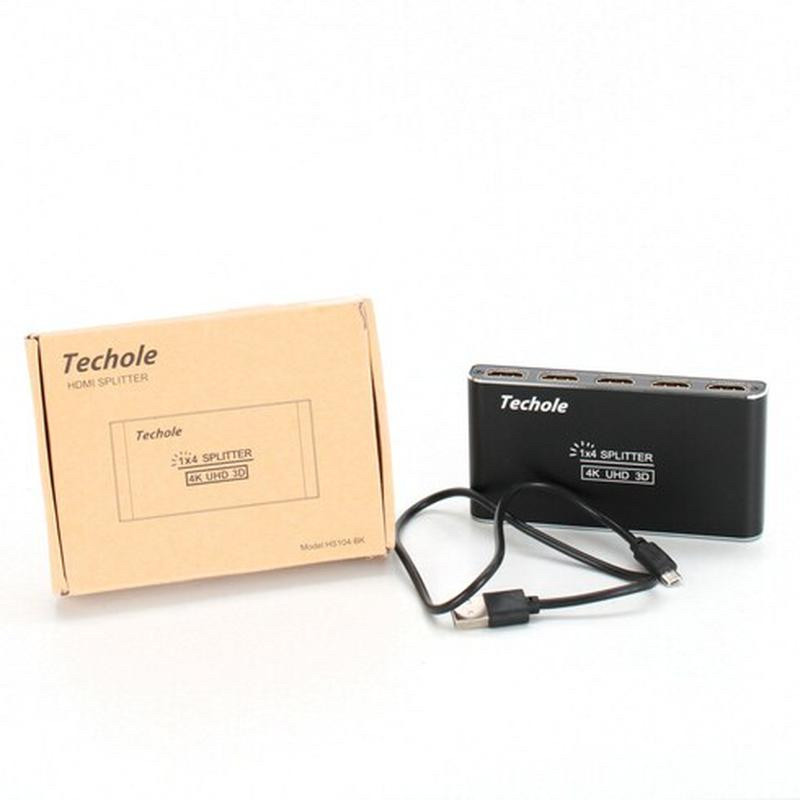 Techole hs104-bk Splitter спліттер, розгалужувач, комутатор 3D, фото 1