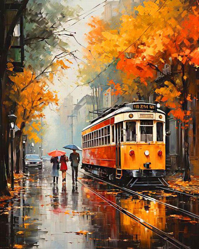 Алмазна живопис My Art Місто осені (стрази AB+FD) (AR-3284) 40 х 50 см (На підрамнику), фото 1