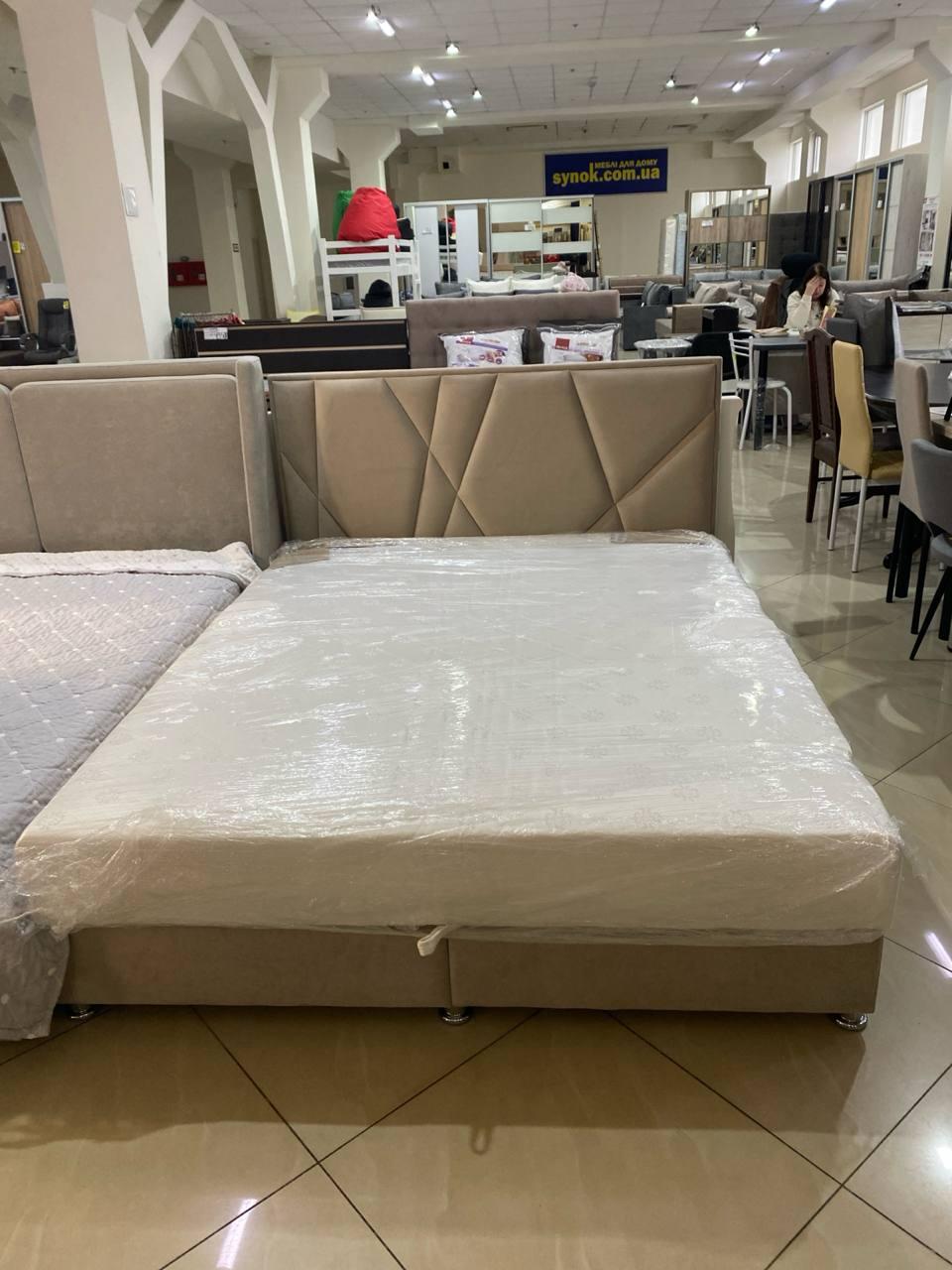 Ліжко двоспальне Ассоль 1600х2050 мм 2 спальне ліжко з каркасним матрацом Двоспальне ліжко з матрацом