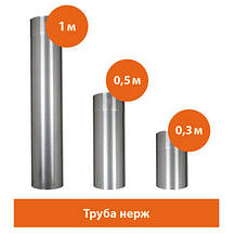 Труба для димоходу 0,5 метра 0,5 мм AISI 304, фото 2