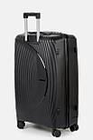 Велика пластикова валіза Tourist 608-1-BL чорна, фото 5