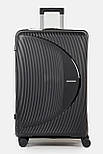 Велика пластикова валіза Tourist 608-1-BL чорна, фото 2