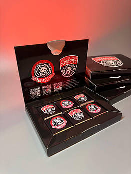 Набір з 6 шоколадок з вашим логотипом у подарунковій дизайнерській книзі оптом 50 шт.