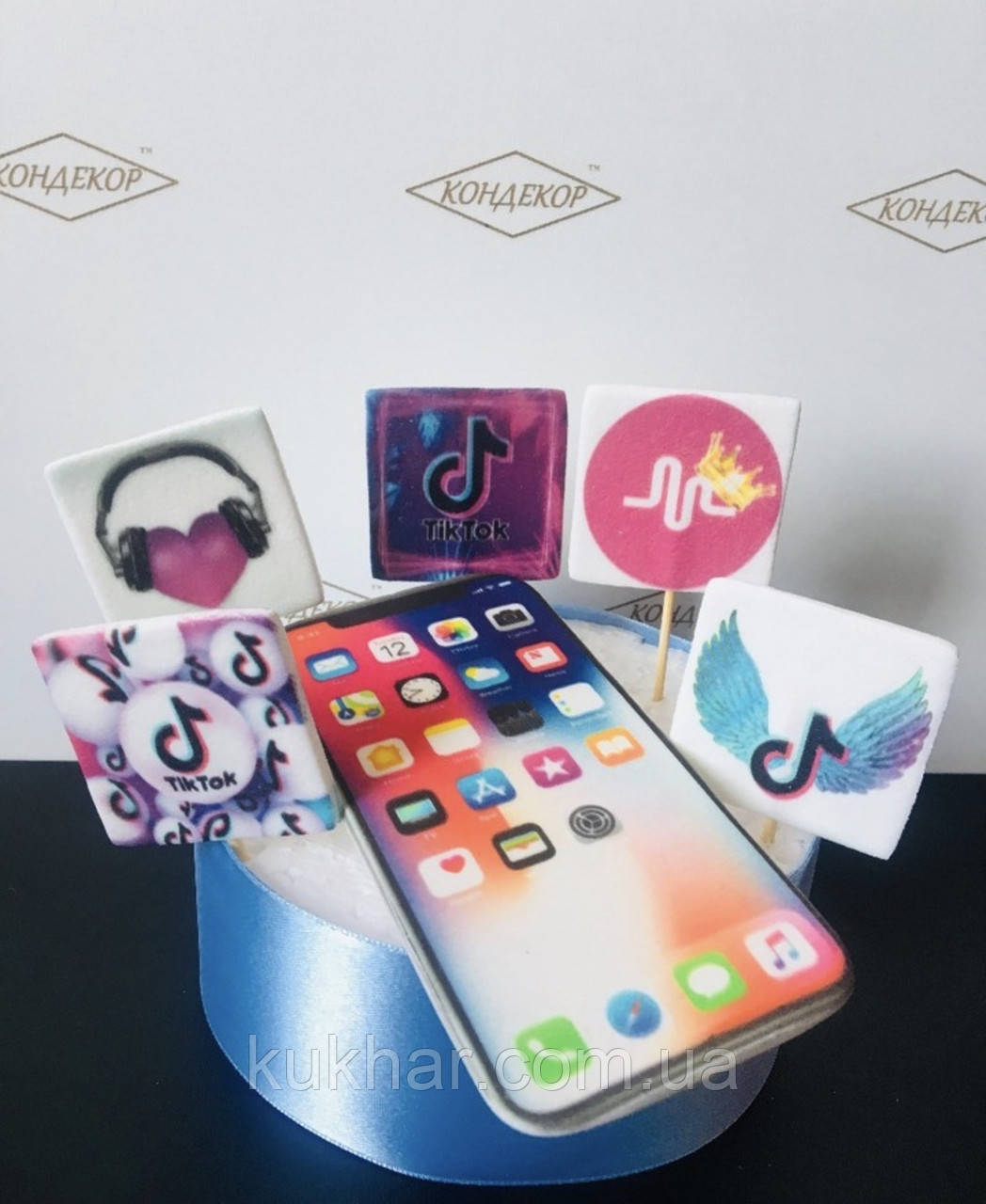 Прикраси на торт "Мобільний Тік-ток", фото 1