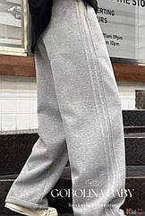 ОПТОМ Упаковка (134-140-146-152-158) Штани спортивні сірі палаццо утеплені Bolina Baby 1111000066565