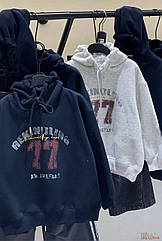 ОПТОМ Худі утеплений сірий з написом 77 (110 см.)  Bolina Baby 2125000889672