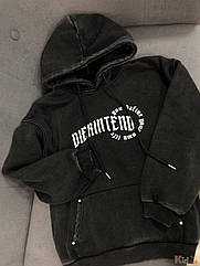 ОПТОМ Упаковка (128-134-140-146-152) Худі утеплене чорне із заклепками Bolina Baby 1111000066442