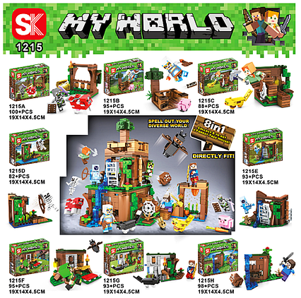 Конструктор Minecraft My World Лісовий будинок на дереві (1215ABCDEFGH)