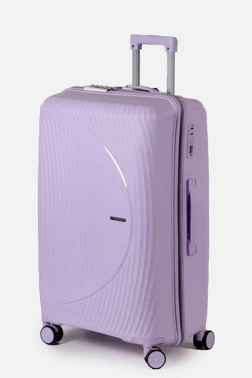 Велика пластикова валіза Tourist 608-1-LP фіолетова, фото 1