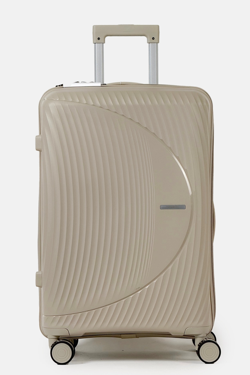 Середня пластикова валіза Tourist 608-2-BG бежева, фото 1