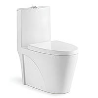 Унітаз-моноблок Marvin BY 76x38.5x76 см білий з сидінням мікролфт безобідковий