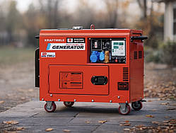 Генератор дизельний 9800 Bт Kraftwele SDG9800S 1F однофазний, для будинку та офісу