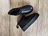 Угги Черные UGG мини короткие на высокой подошве кожаные с натуральной шкрстью внутри, фото 6