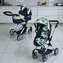 Візок для ляльки Carrello 9707, висота ручки від 50 до 85 см, трансформер