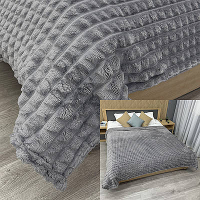 Плед 200х230 см (+-10см) "Крокодил" колір сірий (87-315)