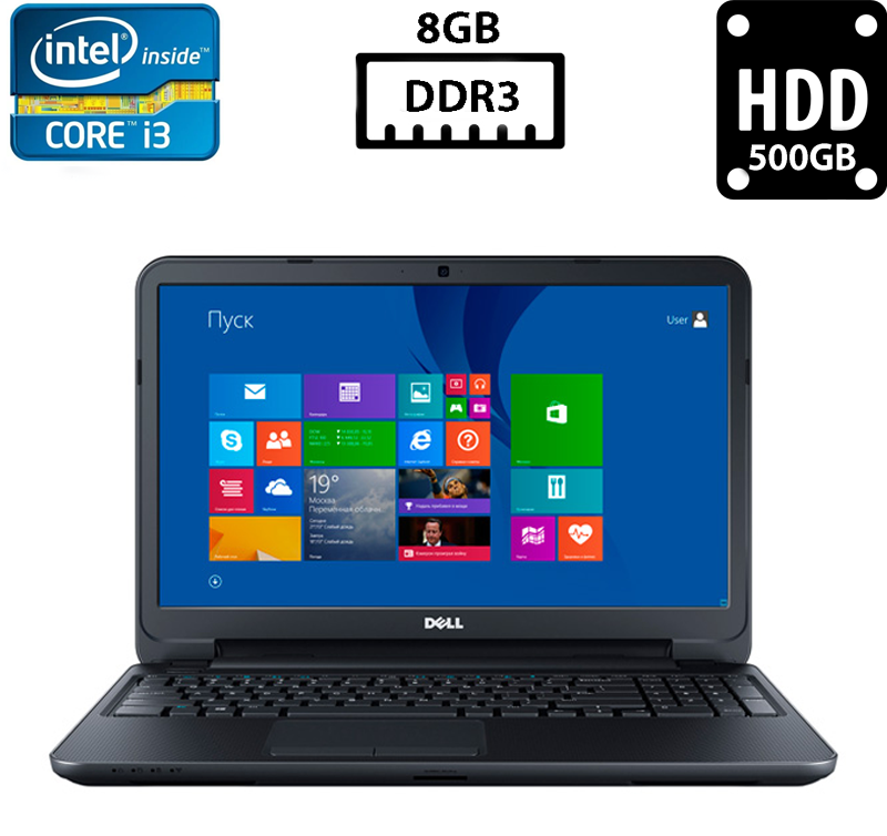 Ноутбук Dell Inspiron 15 3537/15.6” TN 1366x768/Core i3-4010U 1.70GHz/8GB DDR3/HDD 500GB/Intel HD Graphics 4400 Камера Б/В