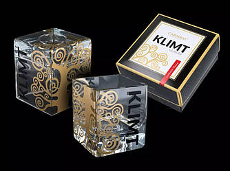 Ваза - підсвічник скляний Г. Клімт Поцілунок Carmani, h-10 см (841-5401)