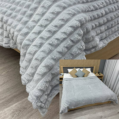 Плед 200х230 см (+-10см) "Крокодил" колір світло-сірий (87-312)