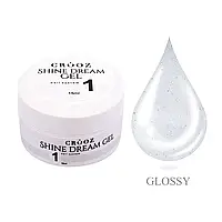 Crooz Гель для нарощування Shine Dream Gel №01, 15 ml (світловідбиваючий)