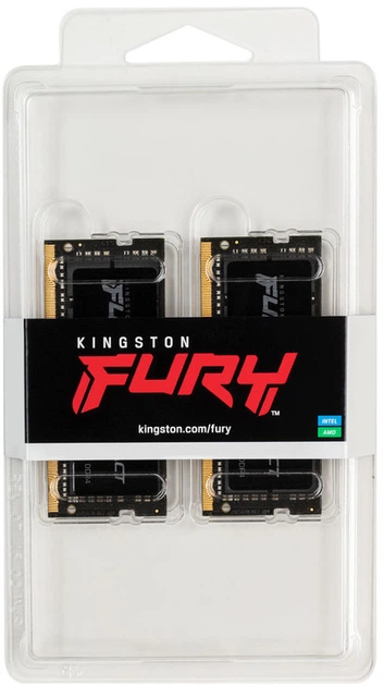 SO-DIMM DDR4 16GB (Kit of 2x8GB) 3200MHz PC4-25600 Kingston Fury Impact Black (KF432S20IBK2/16) вжив., фото 1