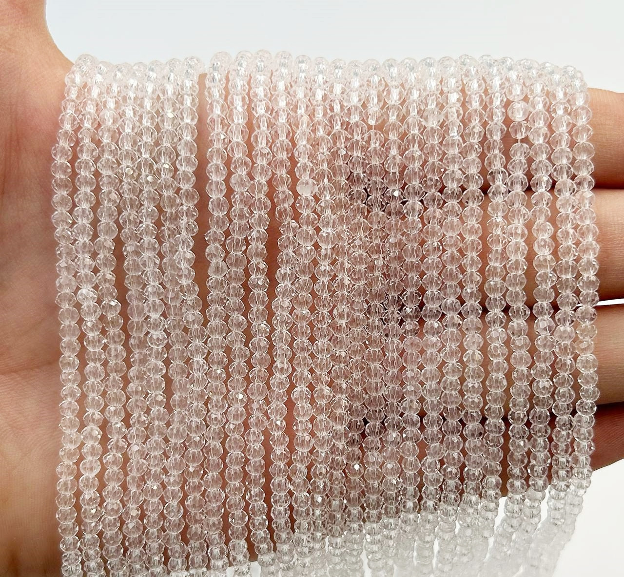 Намистини рондель / 2,5х3мм / Кількість: 165-175 шт / Прозорий №89, фото 1