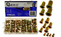 Набір сталевих різьбових заклепок 150 шт M3-M10 Geko для автомобільного ремонту та слюсарних робіт