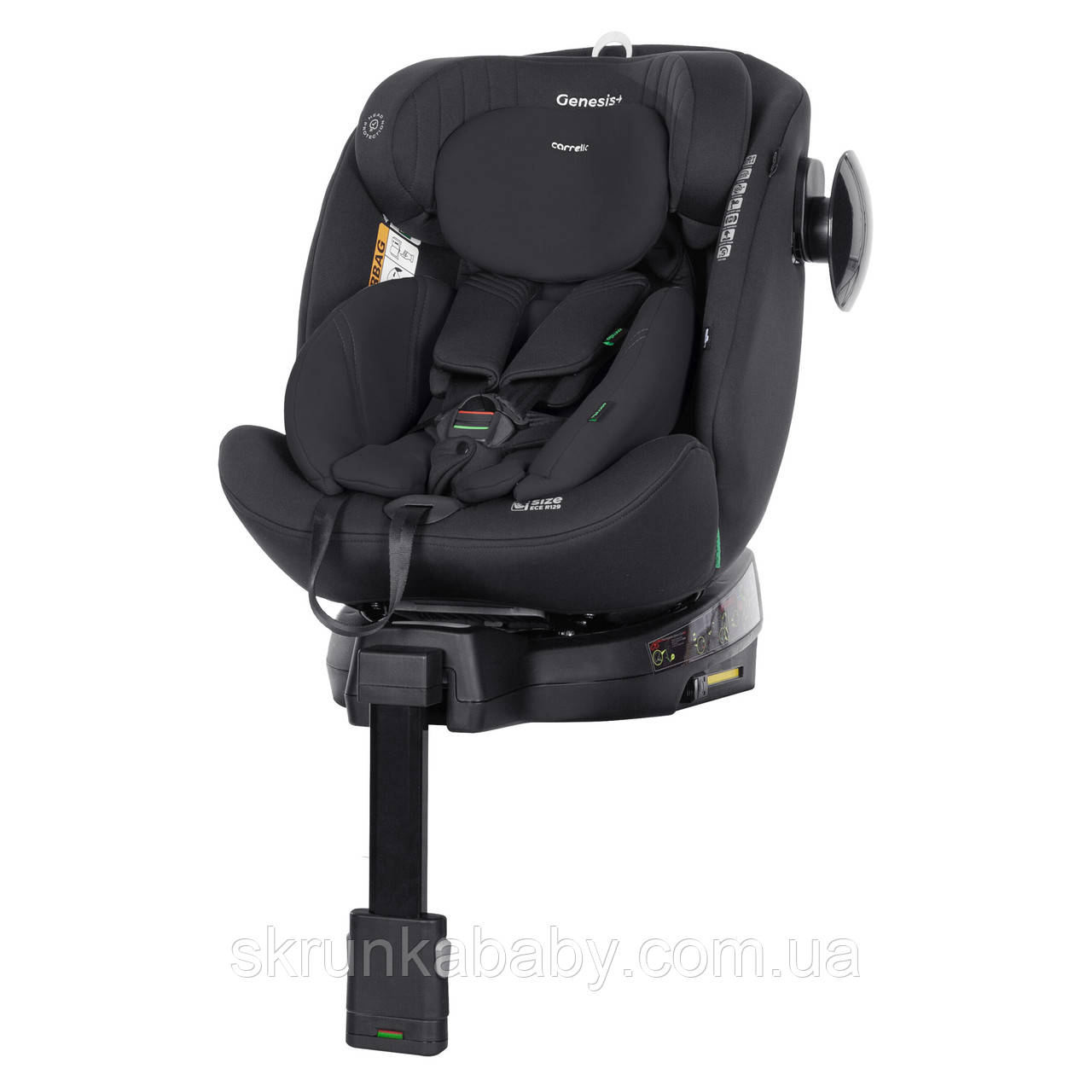 Автокрісло CARRELLO Genesis+ CRL-12807 Absolute Black i-Size 40-150см ISOFIX, поворот, опор.стійка, фото 1
